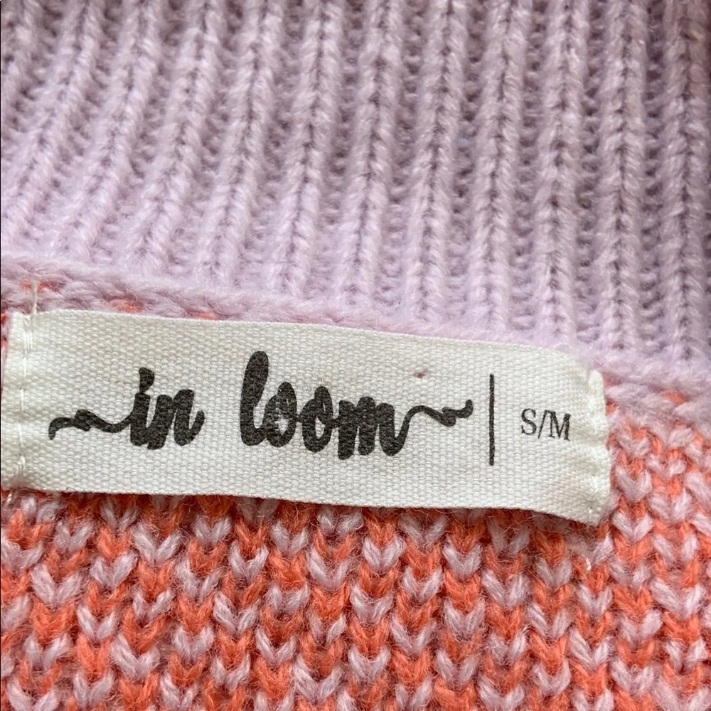 Loom Orange Checkerboard Cropped Cardigan Sweater S/M